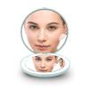 Компактное перезаряжаемое зеркало для макияжа с подсветкой, 1-кратное и 10-кратное увеличение