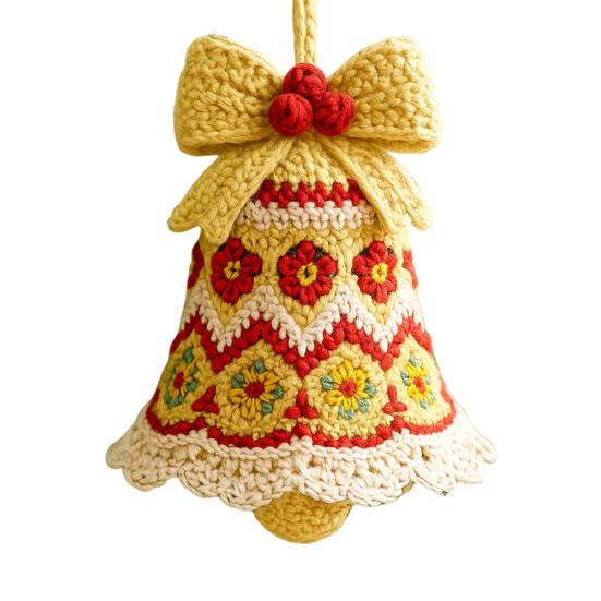 1/5 шт. Рождественский колокольчик ручной работы, вязаный Санта-Клаус, вязаный крючком, праздничное украшение, домашний сезонный декор