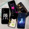 Аниме мультяшный кот иллюстрация Чехол для телефона Для Motorola G85 Edge 50 G24 G35 G14 G04 40 G72 G34 G G54 G13 G32 5G Черный