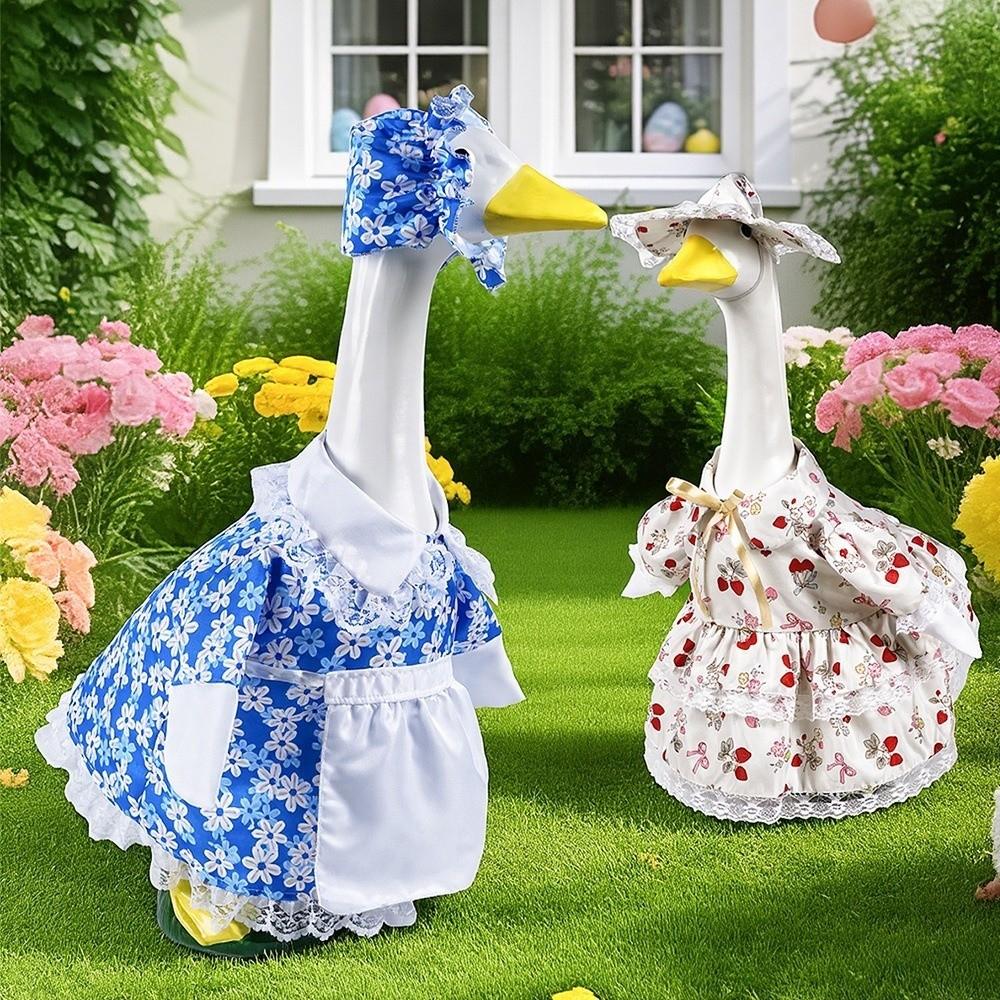 Rural Style Easter Porch Goose Dress Goose Transformation Dress Patio Yard Lawn Art Decor