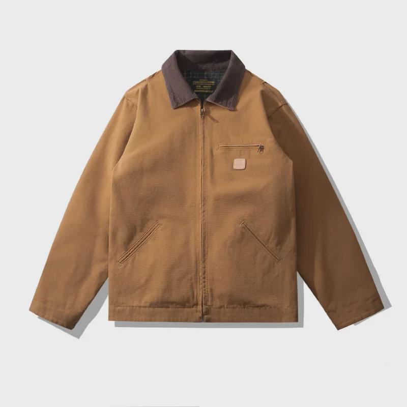 OKONKWO CleanFit Detroit Interstellar Canvas Jacket - Santa Fe J97 Thickened Design