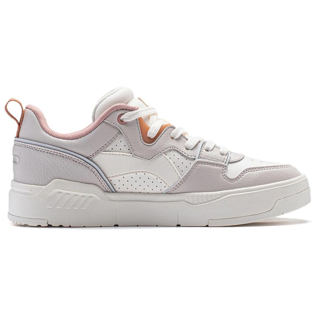 Li Ning Common 80-е Синтетическая кожа Нескользящая Амортизация Низкие Кеды для Скейтборда Женские Серый Белый AGCU008-2