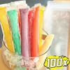 100pcs Summer Disposable Ice Popsicle Bags for DIY Ice Cream Pops Fruit Juice Smoothies Yogurt Mold Bag with Zipper Seal Packaging Bags