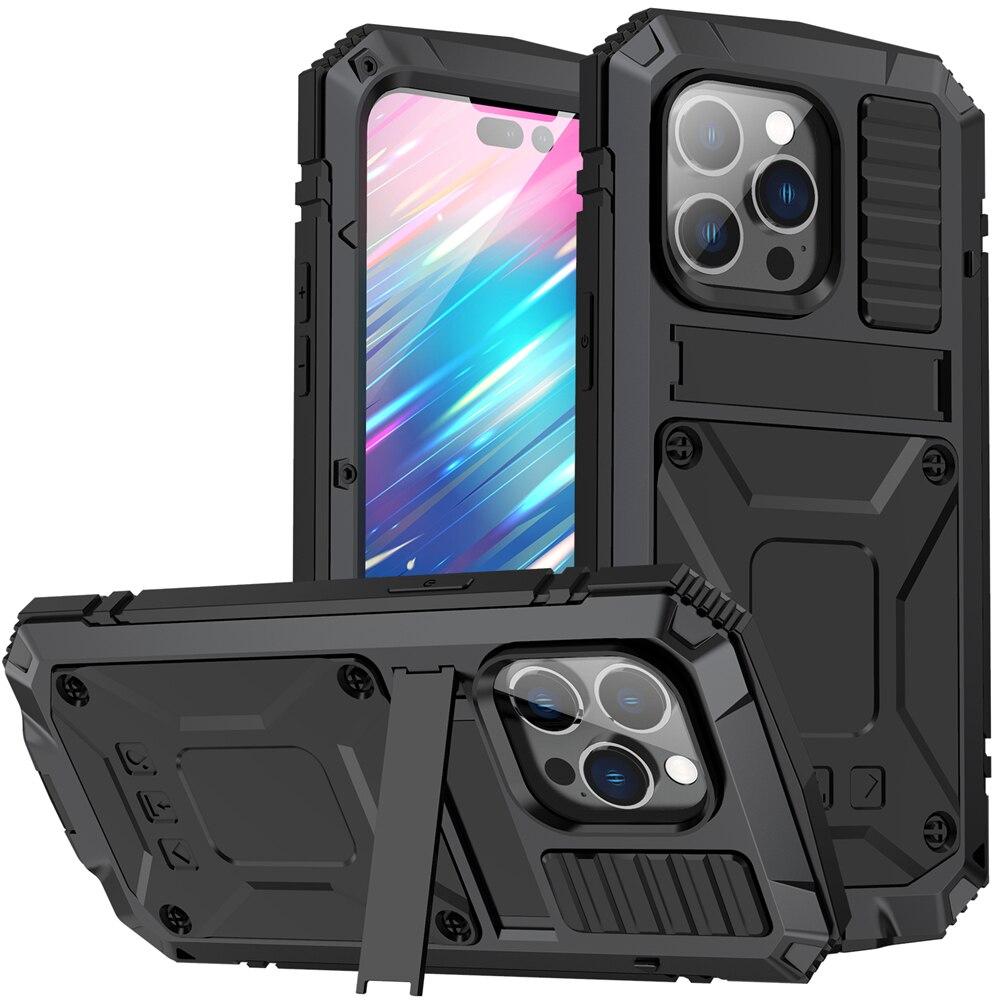 Цельнометаллический бронированный сверхпрочный чехол для Apple Iphone 14 13 12 Pro Max, защита экрана камеры, противоударный чехол для телефона