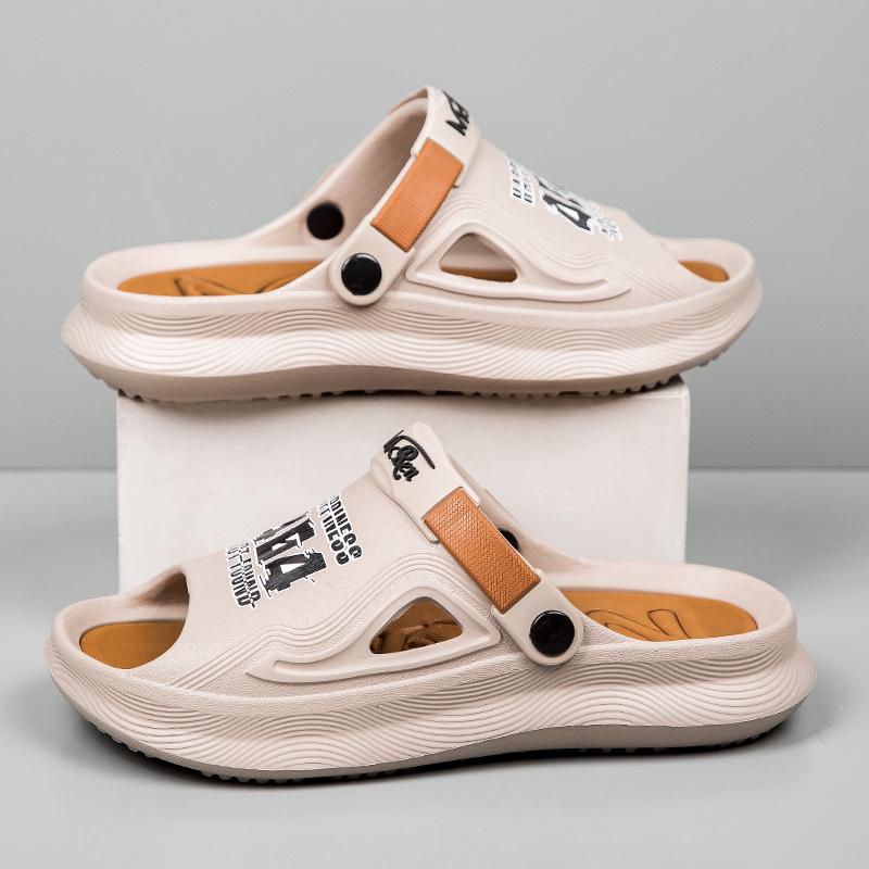 Fashion Summer Sandals Men's Slippers Couples Outdoor Slippers Beach Sandals Trendy One Word Garden Anti Slip Slippers Clogs