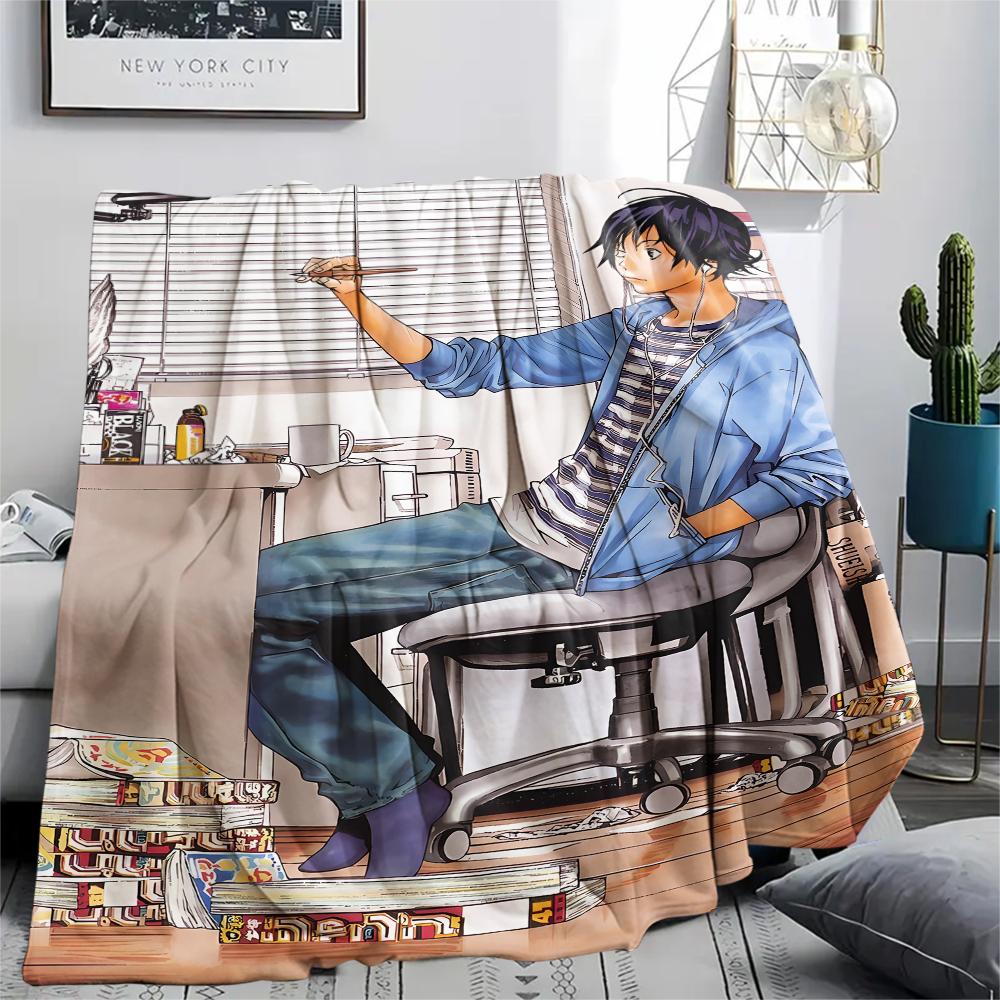 1PC Bakuman Print Flannel Blanket, High quality All Seasons, Home Decor, Warmth and Comfort, Perfect for Christmas Gifts