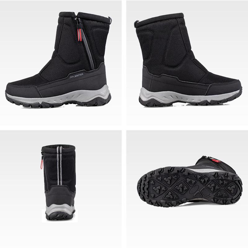 Зимние утепленные зимние сапоги, плюшевые теплые нескользящие и водонепроницаемые мужские и женские короткие хлопковые туфли на трубке