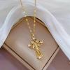 Gold Plated  Mary Necklace CZ Inlaid Heart Choker Titanium Steel Religious Jewelry Gift for Women