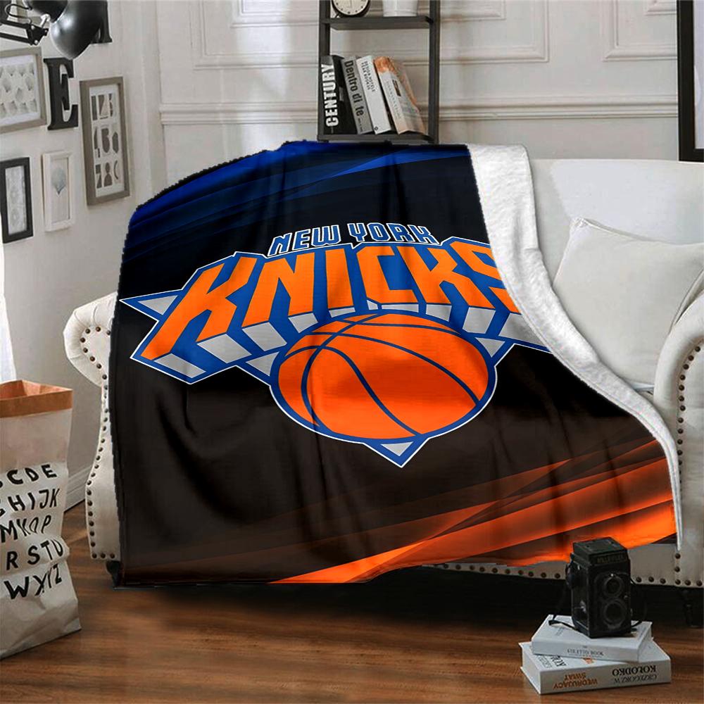 1pc New York Knicks Blanket, Gift, for Men and Women, Soft Blanket, Good for Sofa Bed Couch Travel, Lightweight Flannel Blanket