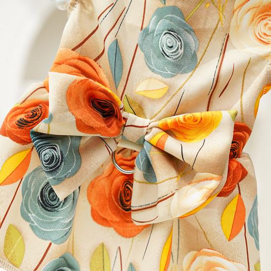 Платье с бантом для собаки, с принтом роз, летний сарафан принцессы для питомца, летний наряд для питомца для маленьких девочек, собак, кошек