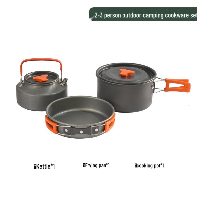 Набор походной посуды ARCSTG: Портативный походный чайник, сковорода и посуда для приключений в дикой природе.