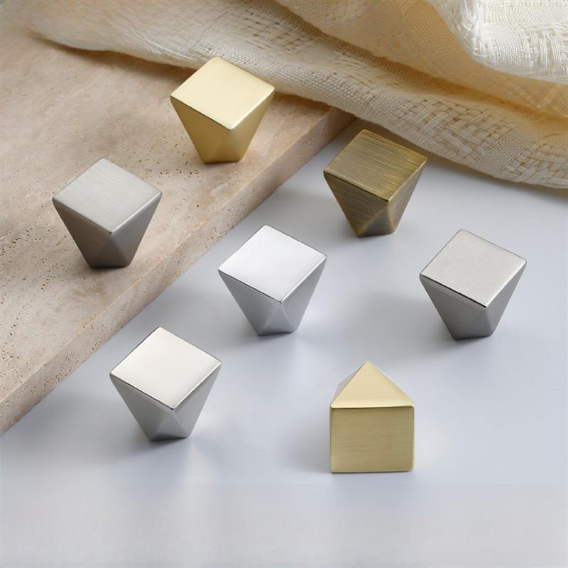 Geometric Design Drawer Cabinet Door Single-Hole Square Handles Solid Zinc Alloy Simple Furniture Wardrobe Small Handle