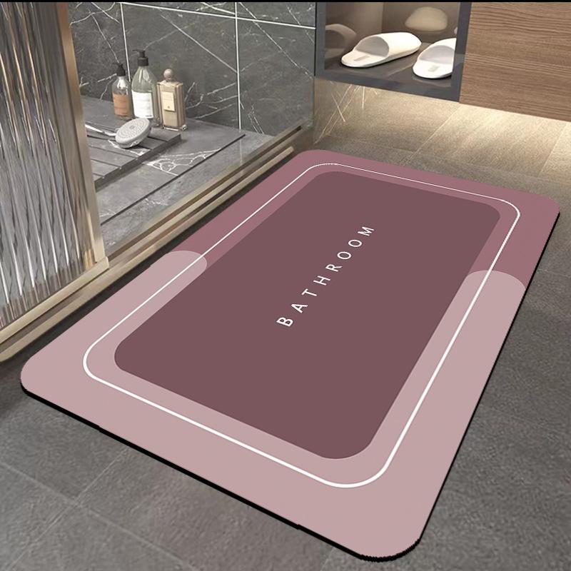 Nordic Wind Bathroom Diatom Mud Moisture-wicking Mat Non-slip Quick Dry Durable Washroom Foot Mat Home Bathroom Mat