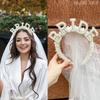 Bride To Be Pearl Crown Headband Bridal Hair Accessories Engagement Dinner Hair Accessories