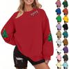 Women's Fashion Casual Christmas Printed Fall And Winter Loose Round Neck Pullover Sweatshirt Top