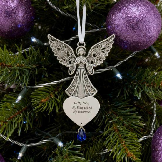 Metal Distressed Angel Decoration Handmade Silver Butterfly Charm Christmas Tree Hanging Ornament Keepsake Gifts for Women Her