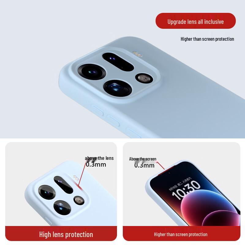 Премиальный жидкий силиконовый чехол для телефона OPPO Find X9/X9 Pro