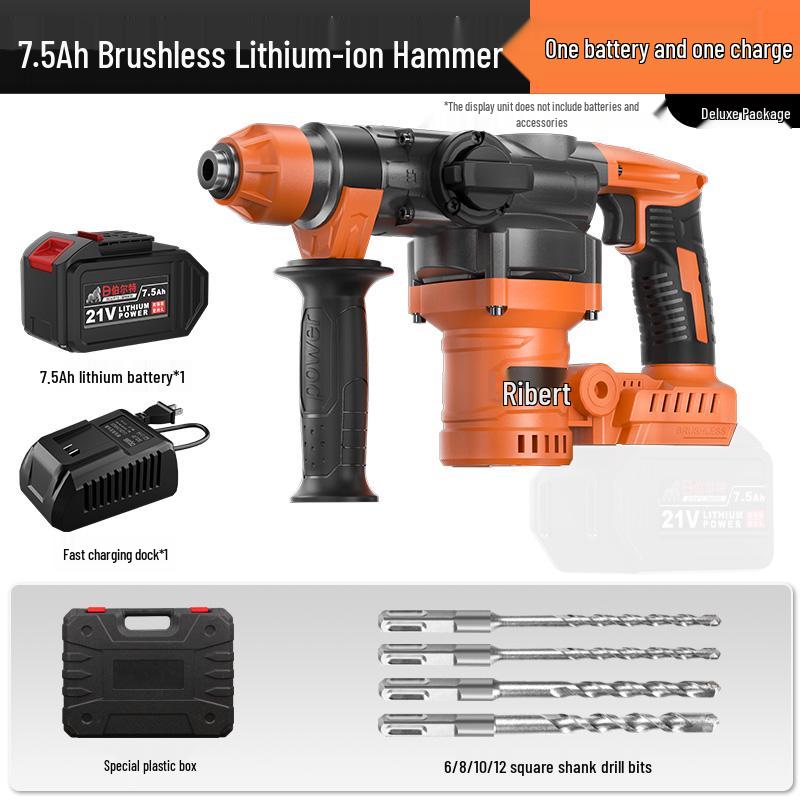 Burkert Cordless Rotary Hammer Drill, Lithium-ion, Heavy-Duty Electric Demolition Hammer for Concrete, Dual-Use with Square Shank.
