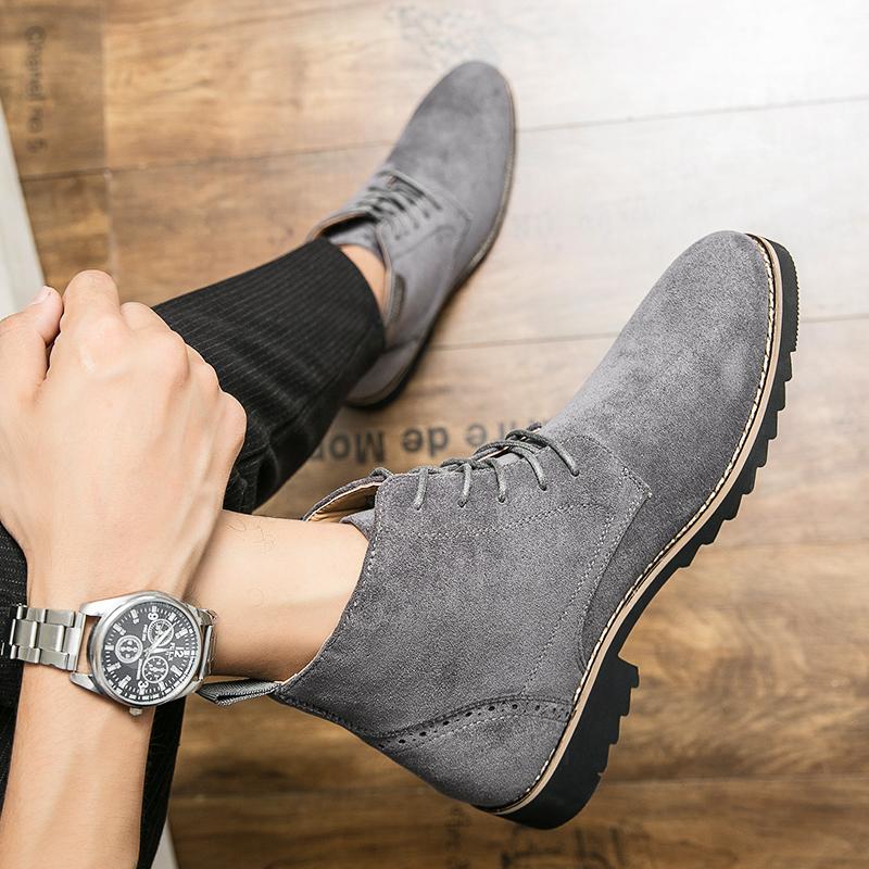 Модные ковбойские сапоги Замшевые туфли Мужская повседневная обувь Челси Мотоциклетные ботинки Мужские формальные ботинки Ботинки Botas Masculinas