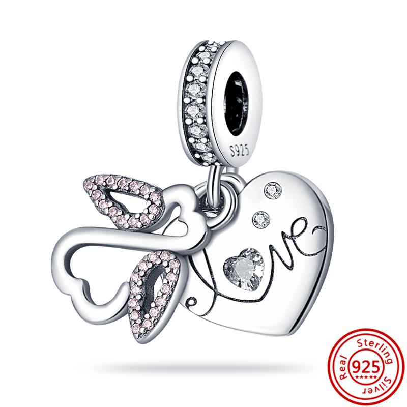 Sterling r Dreamcatcher Feathers Wing Heart Camera Angel Sweet Beads Fit Original  Charms Bracelet Women Jewelry