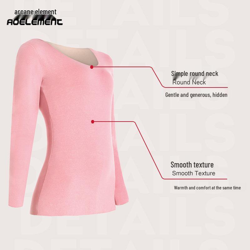 Women's Seamless Thermal Underwear Set: Plus Velvet Thick Top & Bottom; Thin, Cold-Proof for Autumn/Winter