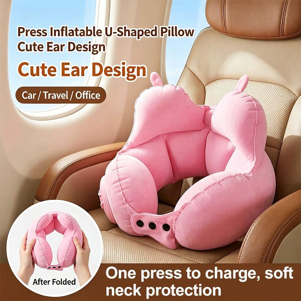 Adjustable Travel Pillow Ergonomic Airplane Neck Pillow Portable Inflatable Neck Pillow Camping