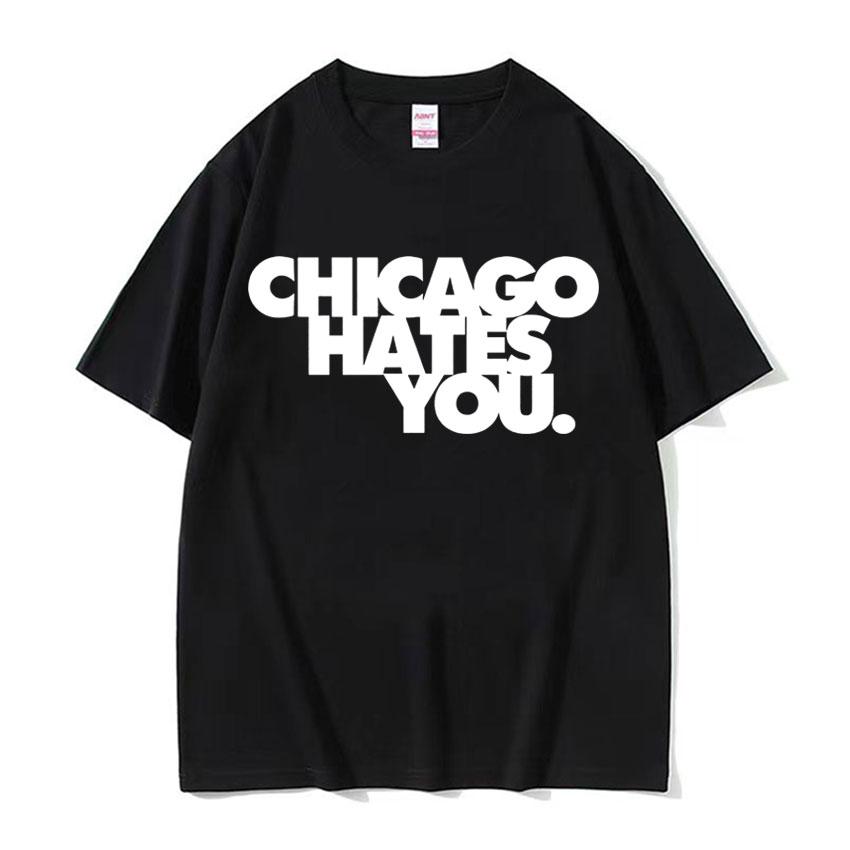 Футболка в стиле рэпера Chief Keef Chicago Hates You Мужская Харадзюку Хип-Хоп Винтажная Футболка Повседневная 100% Хлопок Большие Футболки