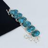 Blue Copper Turquoise Gemstone Handmade 925 Sterling Silver Bracelet, Blue Copper Turquoise Bracelet For Wife , Unisex Bracelet, Wadding Gift