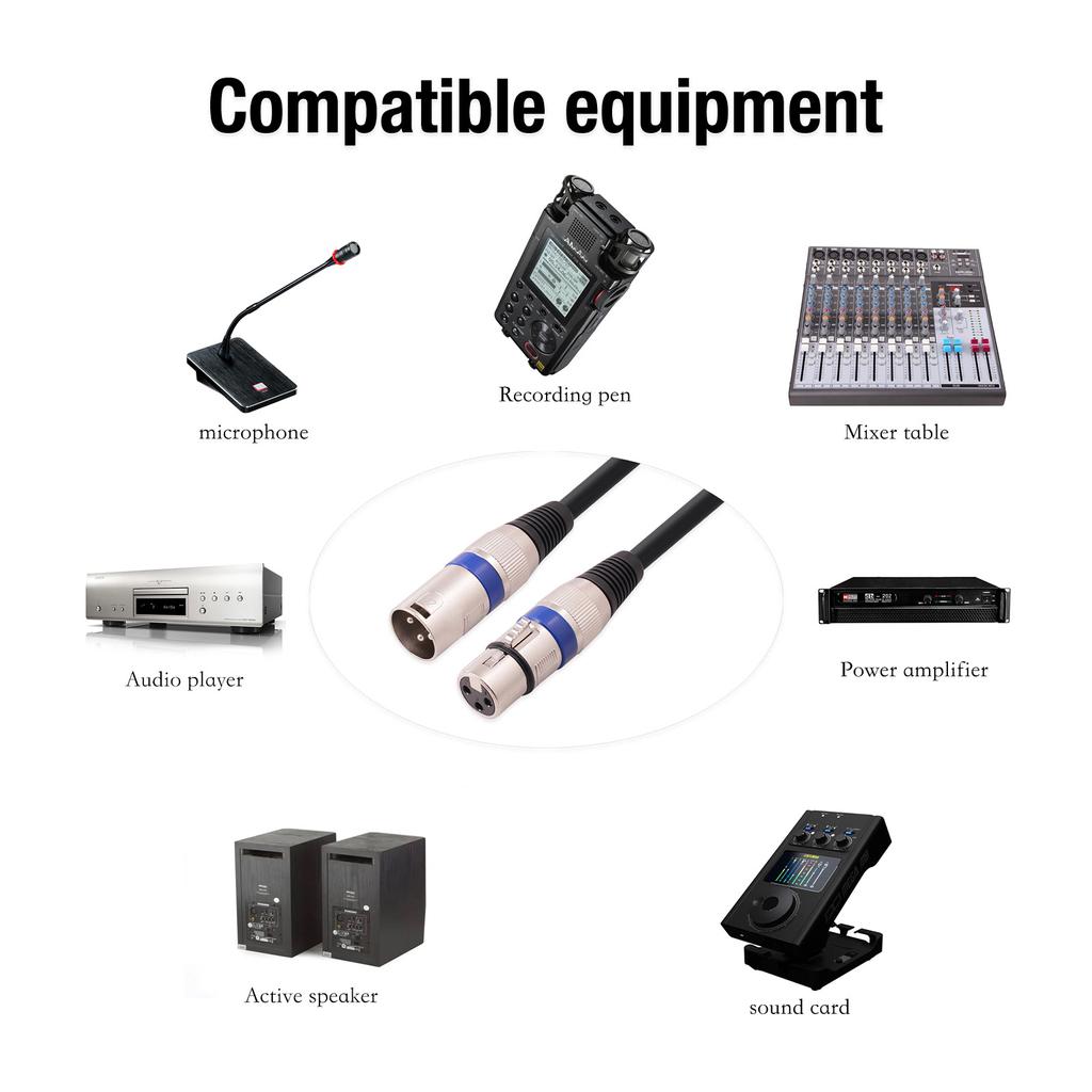10 шт. 1,5 м/5 футов XLR-кабель DMX сценический световой кабель 3-контактный XLR штекер-мама черный разъем из ПВХ для микрофона