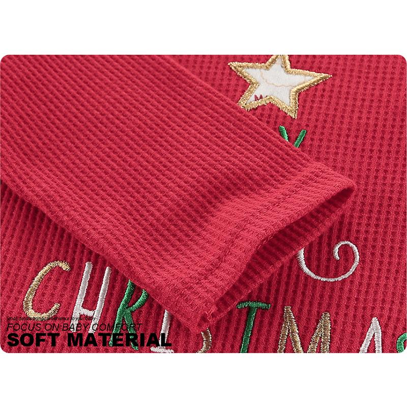 KIDDIEZOOM Рождественские наряды для мальчиков и девочек, комплект одежды для новорожденных с мультяшным принтом, 2 предмета, боди с длинными рукавами и шапочкой, одежда для младенцев