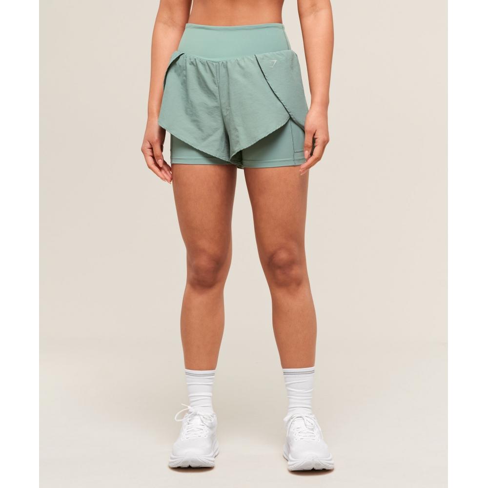 Gymshark Шорты 2 в 1 для бега, небесно-голубые B3c4d Udbp