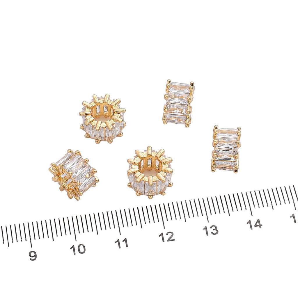 Медная микроинкрустированная цирконовая бусина, разделенная паспарту, подвеска для изготовления ювелирных изделий своими руками