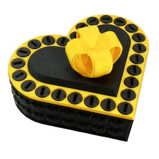 Love Heart Annoying Gift Box with Screws 3D Printed Christmas Puzzle Present Box Prank Case Home Office Desktop Decoration Ornament Joke Gag Gift