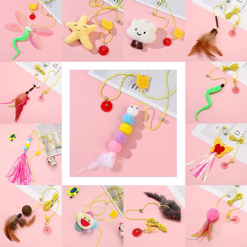 Cat Plush Teaser Stick Hanging Door Interactive Play Chase Exercise Toys Pet Supplies For Indoor