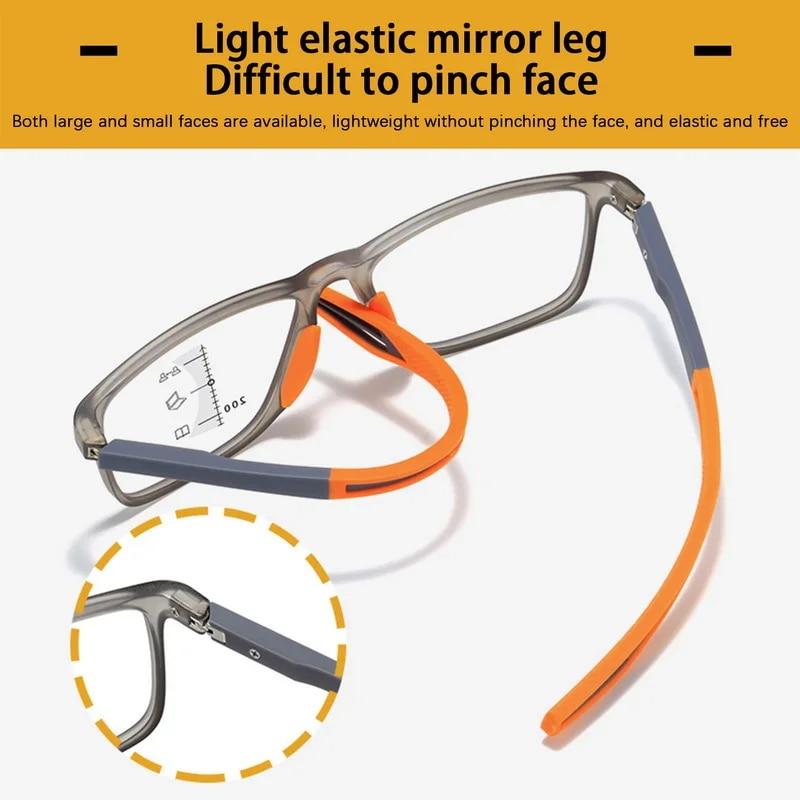 Multifocal Progressive Reading Glasses Women Men TR90 Frame Anti Blue Light Sports Bifocal Presbyopia Eyeglasses With Diopter