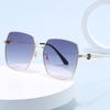 Sunglasses Square Metal Large Frame Sunglasses Female Personality Tide Driving Uv Protection