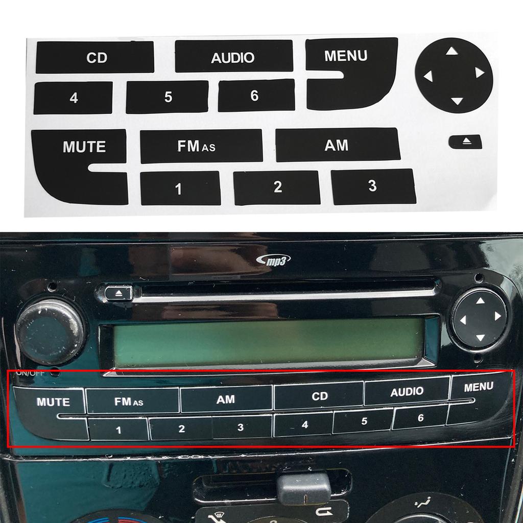 Car Radio Button Repair Sticker For Fiat Grand Punto Radio Stereo Worn Peeling Button Repair Decals Stickers Exterior Accessory
