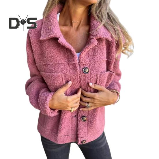 Зимняя женская куртка с двойными карманами, толстый флисовый кардиган с застежкой на пуговицы, длинные рукава, теплое ветрозащитное, сохраняющее тепло пальто для активного отдыха