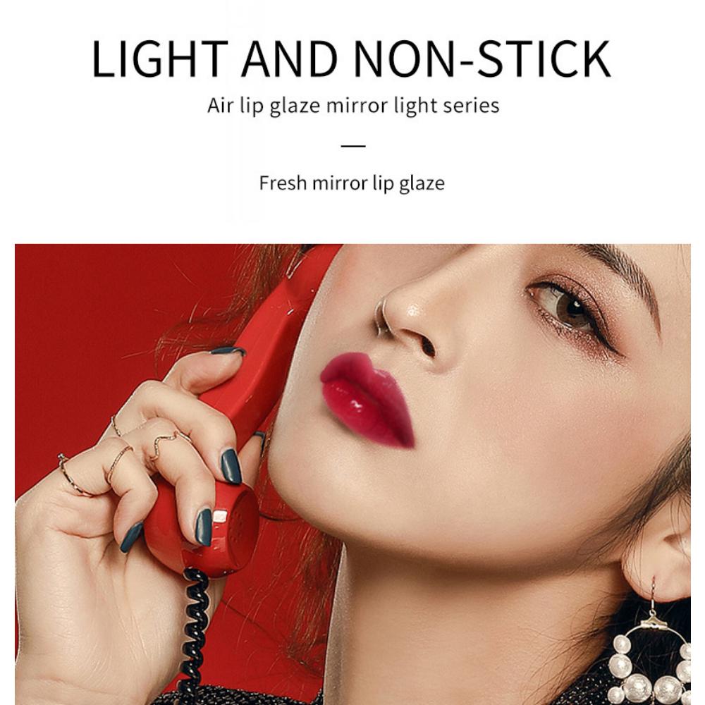 VIBELY маленькое черное зеркало, воздушная глазурь для губ, водянистый черный тюбик, увлажняющий, питательный зеркальный блеск, блеск для губ, помада
