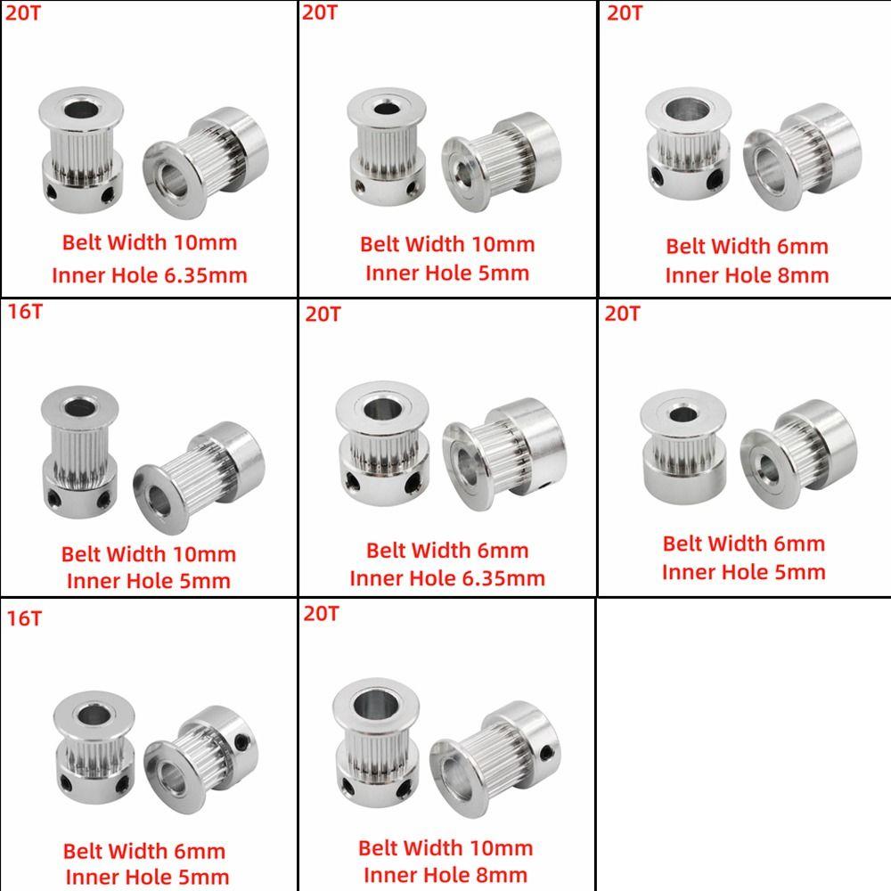 Inner Hole 5/6.35/8mm GT2 Timing Pulley 16T 20T Timing Belt Gear New Drive Pulley For CNC Machine