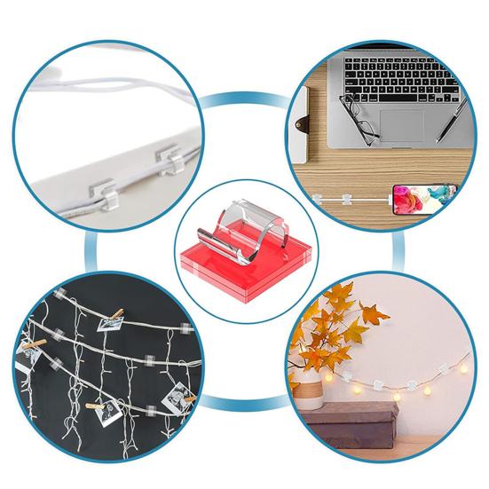 10/50 шт. Прозрачный зажим для укладки кабеля, самоклеящийся многофункциональный зажим для фиксации провода, липкий шнур