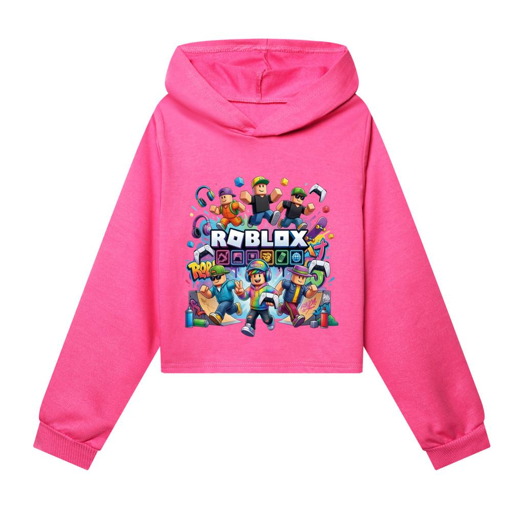 5573 Kids Girls Roblox Printed Casual Outerwear Long Sleeves Hoodies Top