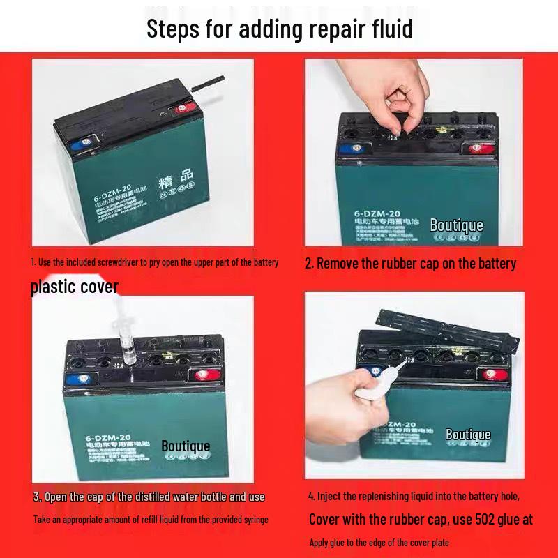 Electric Vehicle Battery Supplement: Concentrated Deionized Water Electrolyte Repair Fluid