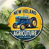 Винтажная металлическая табличка с трактором New Holland, 8-дюймовая круглая, декор для стены фермы