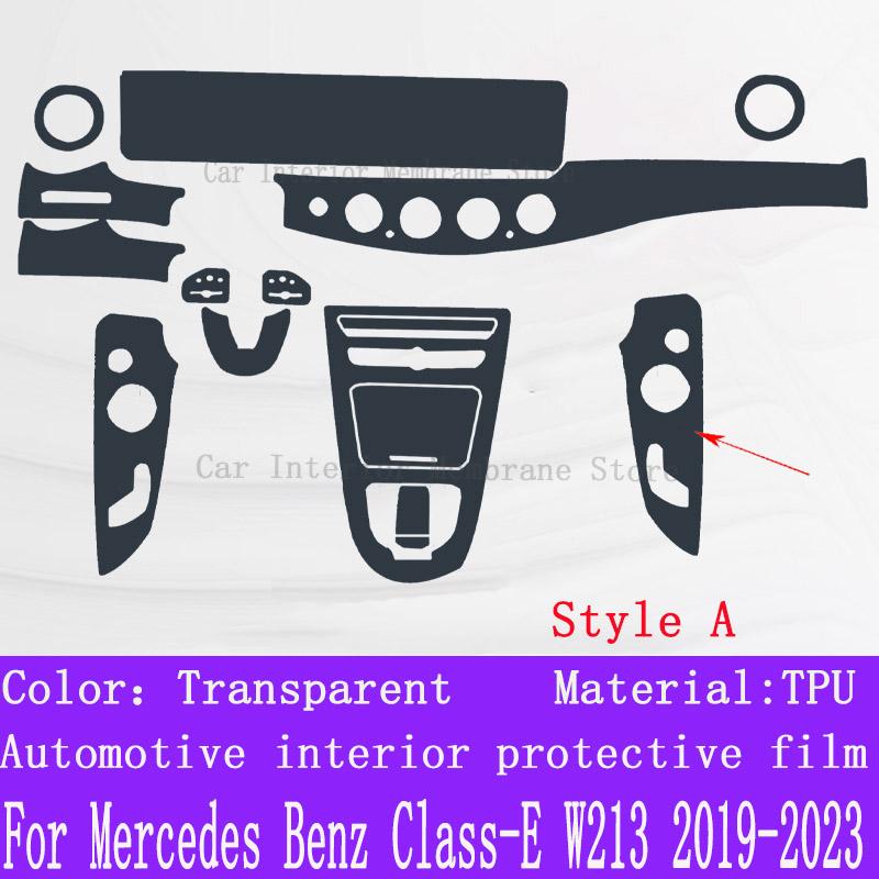 For Mercedes Benz Class-E W213 Car Interior Center Console Transparent TPU Protective Film Anti-scratch Repair Film