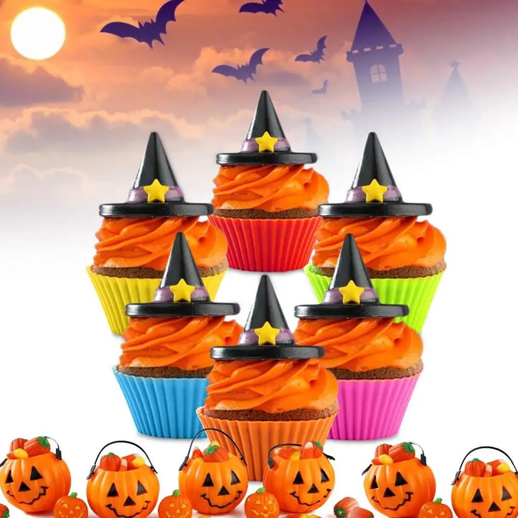 10pcs/pack Silicone Molds Cupcake Baking Cups Reusable Muffin Cup Liners Rainbow Cupcake Wrappers Non-stick Cup Cake Mold For Party