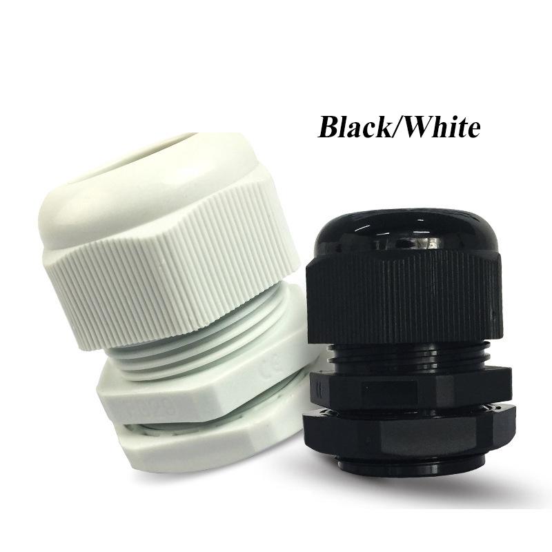 1/2/5/10pcs Waterproof Cable Gland Cable Entry IP68 PG7-PG36 White/Black Nylon Plastic Connector Joint