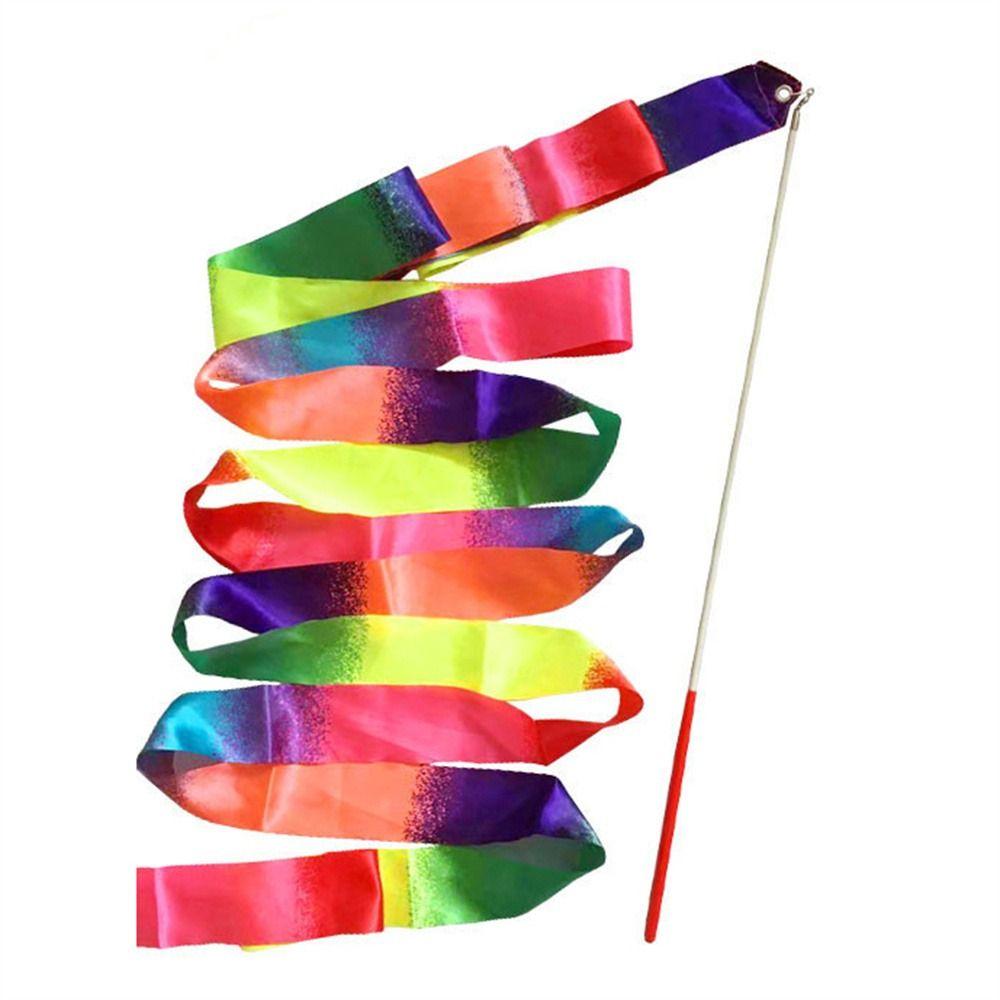 Rhythmic Gymnastics Ribbons Twirling Rod Dance Ribbon Ballet Streamer  Children Kids