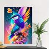 5d Diy Diamond I Painting Mosaic Buzzing Bird Flower Full Round Square Embroidered Animal Handmade Wall Decoration