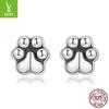 S925 Sterling Silver Cat Paw Print Stud Earrings Simple And Cute Pet Paw Mini Stud Earrings
